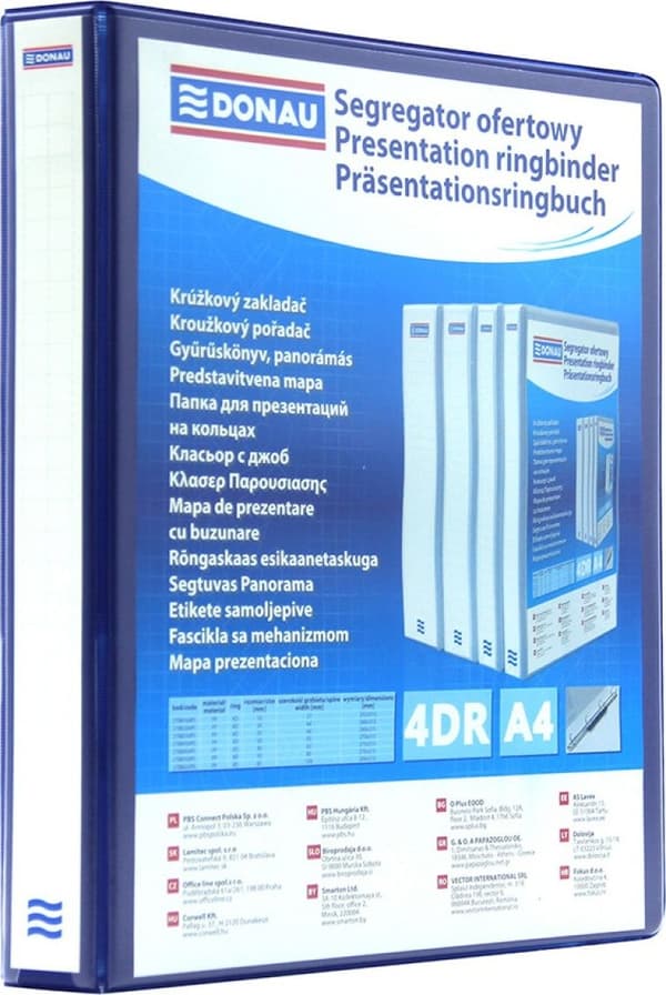 Donau 4-rengaskansio A4 44mm sininen (2788254PL-10)
