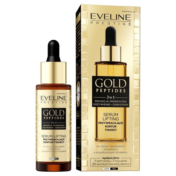 Eveline Gold Peptides 3i1 Løfteserum Genopretter Ansigtskontur 30ml