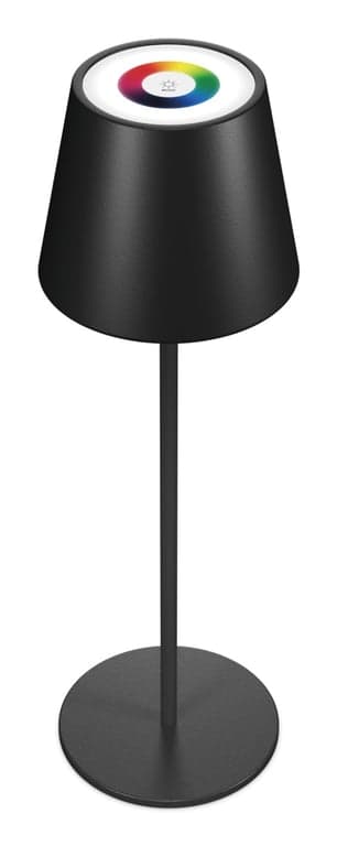 Bordlampe RealPower LED RGB dæmpbar med batteri, sort