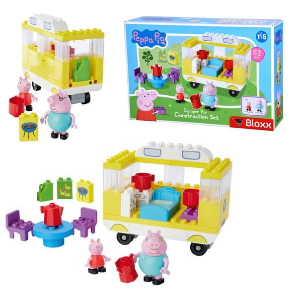 Stor Stor Autocamper Klodser Gurli Gris Bloxx 54 stk + 4 Figurer