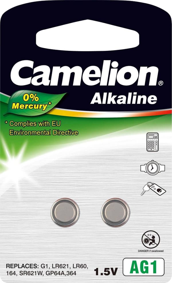Camelion AG1/LR60/LR621/364, alkaliparisto, 2 kpl