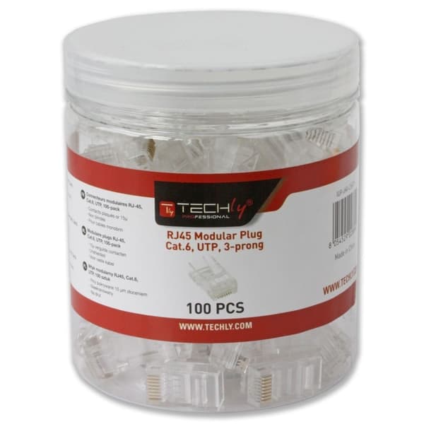Techly 028894 Cat6 UTP RJ45 Stik til Kabel, 100 Styk