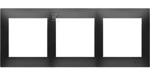 Kontakt-Simon Simon 54 Premium 3-dobbelt ramme PREMIUM til dåser papgips IP20/IP44 sort mat DRK3/49