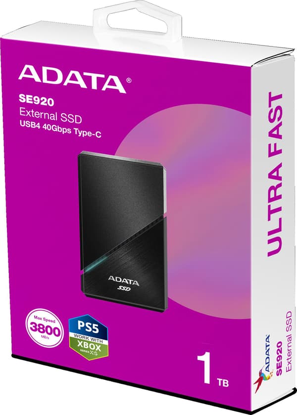 SE920 1 TB, Extern SSD (svart, USB-C 4.0 (40 Gbit/s))