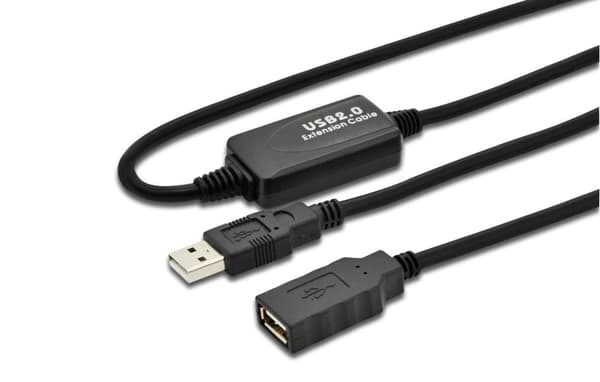 MicroConnect Aktivt USB 2.0 forlængerkabel, 10m Med integreret repeater 10m Op til 480 Mbps dataoverførsel