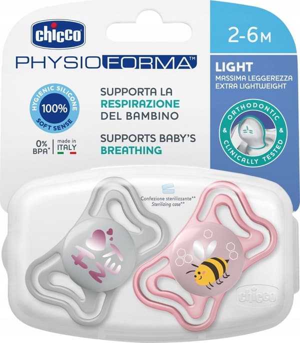 CHICCO 00071037110000 Napp PHYSIO LIGHT 2-6M sil 2 st rosor
