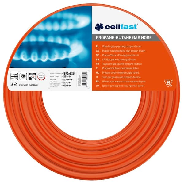 Propan-butan gasslange 9mm x 2,5mm Cellfast 25m