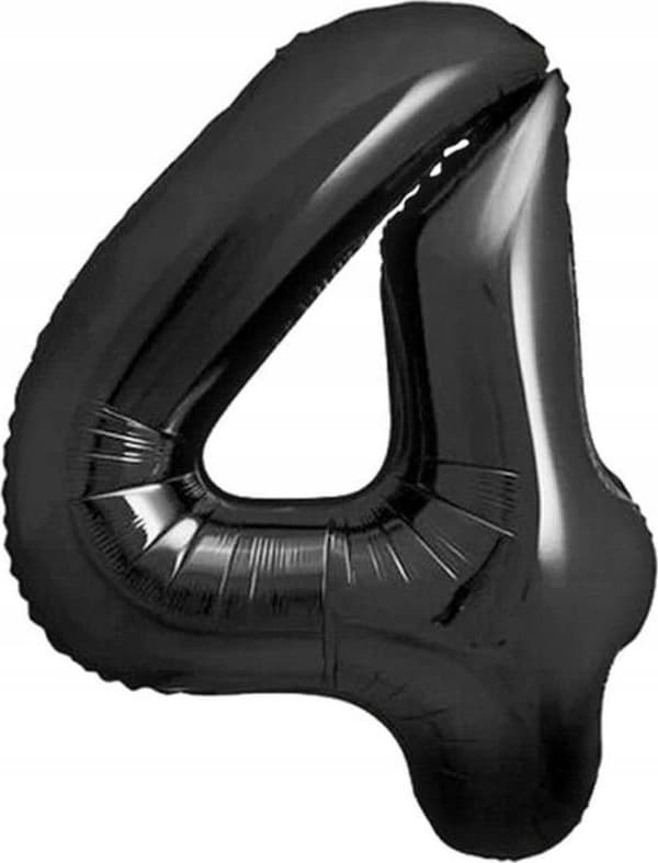 Folieballong B&C nummer 4 mattsvart 85 cm