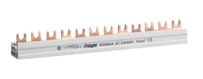 Tilslutningsskinne 4P 63A 10mm2 gaffel (12mod.) KDN463A