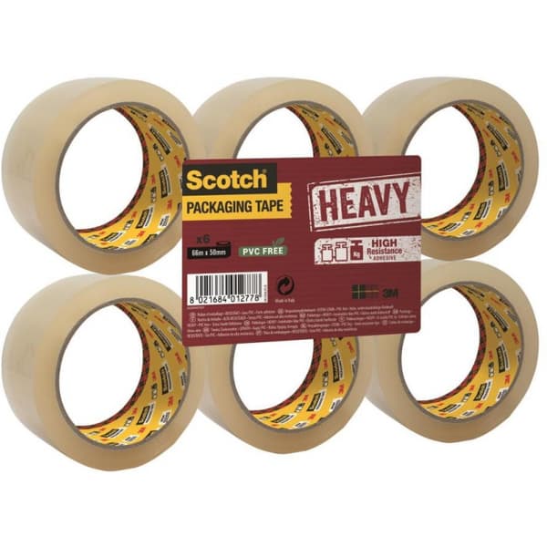 Scotch packtejp scotch heavy 50mmx66m transparent 6/p