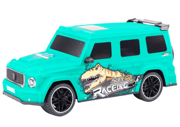 Fjernstyret RC Bil med Dinosaur, 1:10 Skala, Grøn