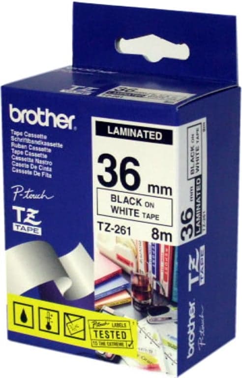 Brother P-Touch Tejp Svart på Vit 36 mm