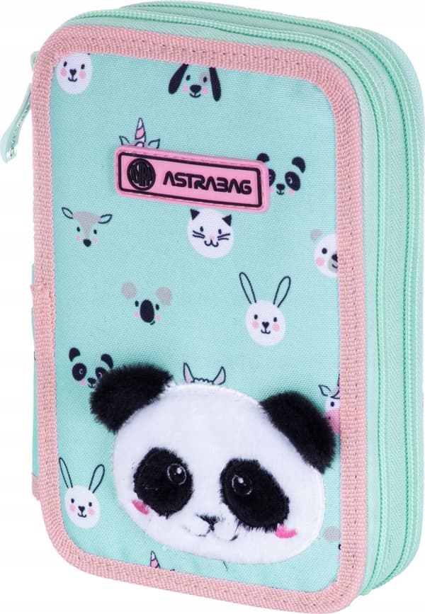 Dobbelt penalhus med udstyr Teddy Panda ASTRA