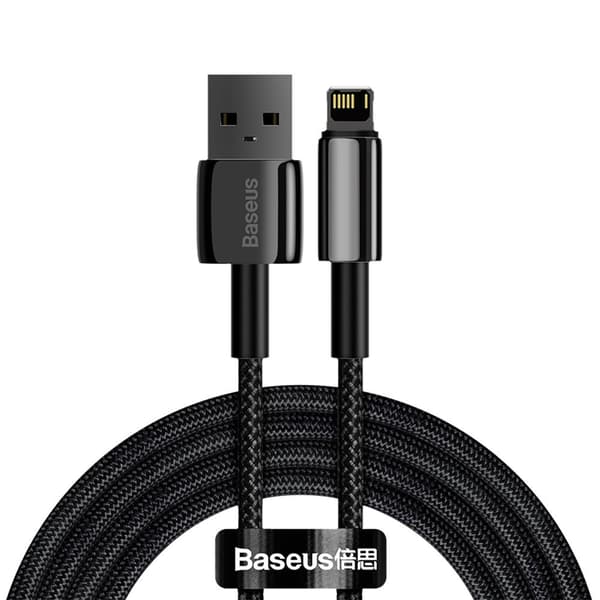 Baseus Tungsten-kabel USB - Lightning 2,4 A 2 m svart (CALWJ-A01)