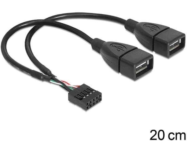 DELOCK 83292 Delock USB-kabel AFX2 2.0 -> 2x stiftlist 20cm