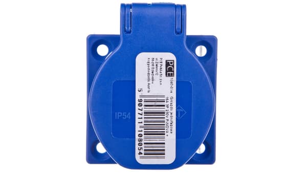 Kojepistorasia 10/16A 2P+Z 230V sininen IP54 1040-0bs