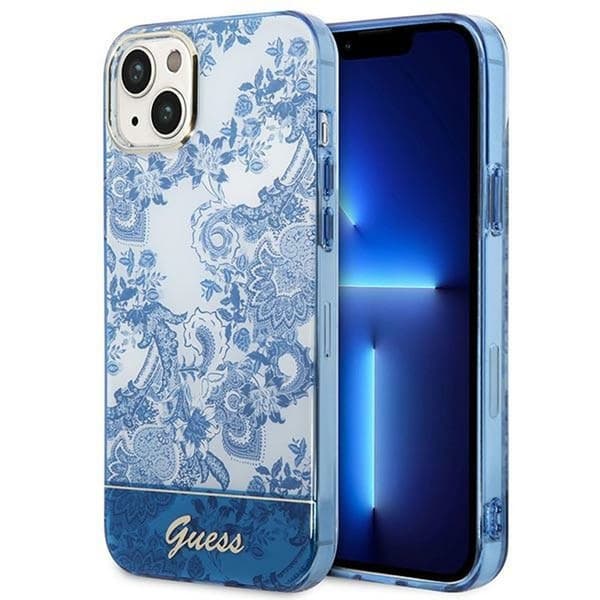 Originalt GUESS Hardcase GUHCP14MHGPLHB til iPhone 14 PLUS (IML Electro Cam TDJ / blå)