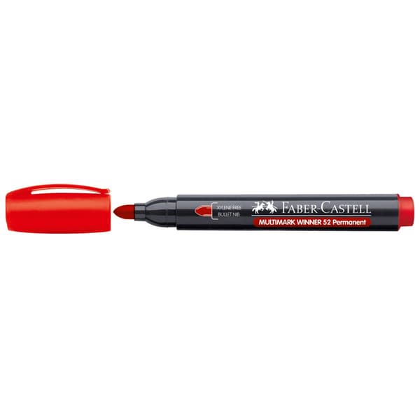 Permanent marker Faber-Castell 52, RØD