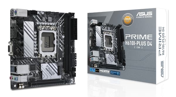 ASUS Bundkort PRIME H610I-PLUS D4-CSM - Mini ITX - Socket LGA1700 - Intel H610