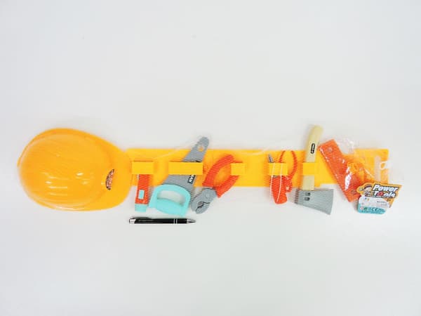 VERKTYG plast. set. 10 delar, på bältet, sia.