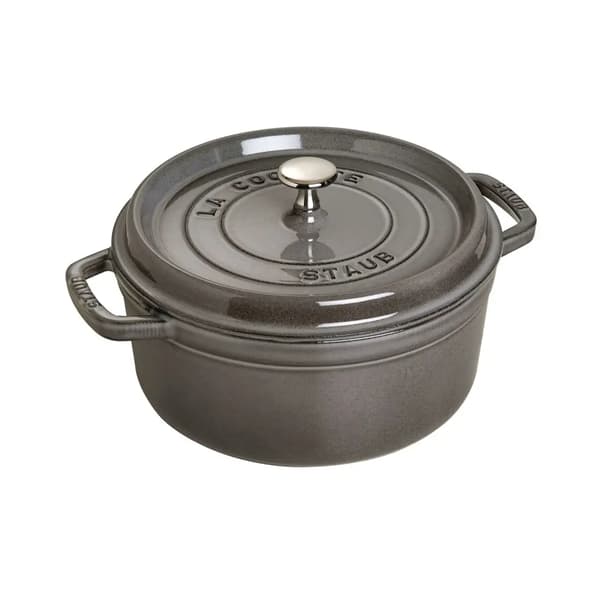 Staub Pyöreä Cocotte, 26cm Grafiitinharmaa, Valurauta