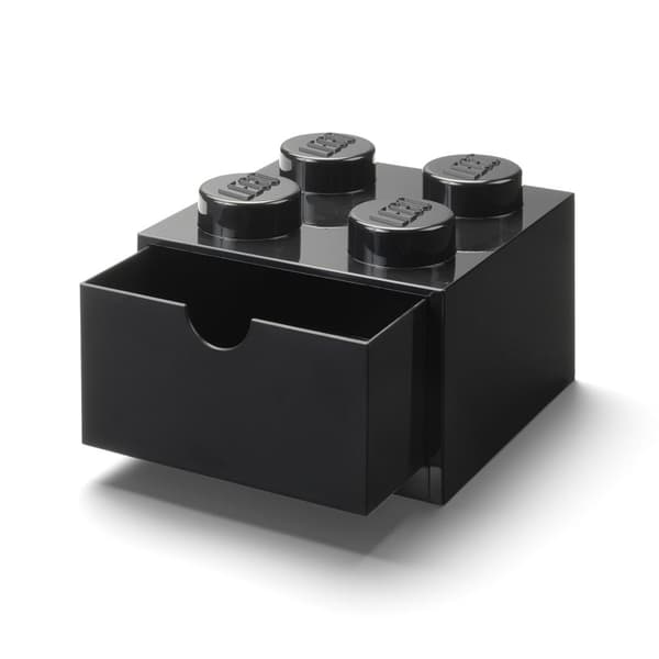 LEGO Skrivebordsskuffe 4 (sort, knopper)