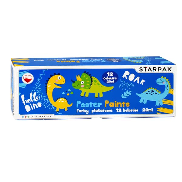 Starpak MAALIT PLAK 12VÄRIÄ 20ML DINO STK FOL PG 6/24