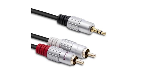 Qoltec-kaapeli 2xRCA/Mini Jack 3,5mm | 2m | Musta