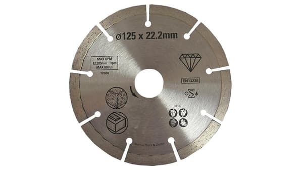 Diamantklinge til mursten/beton/blok 125mm SEGMENT