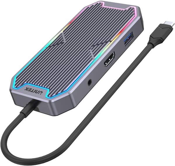 Unitek Hub USB-C HDMI RJ45 3.5mm Ljud 100W 10Gbps