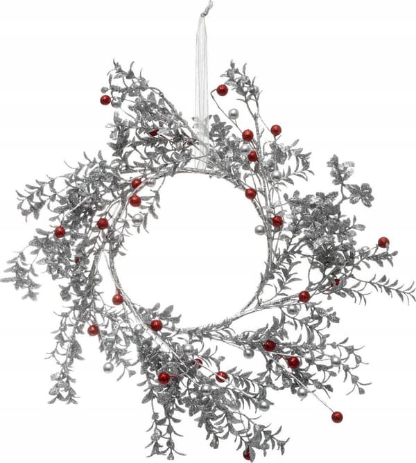 Fééric Lights and Christmas joulukranssi, hopea, muovi, Ø 44cm