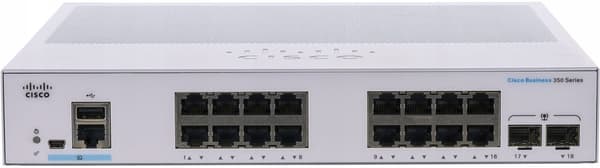 Switch Cisco CBS350-16T-2G-EU (16xGBE, 2xSFP, blæserløs) - EKSTERIØR