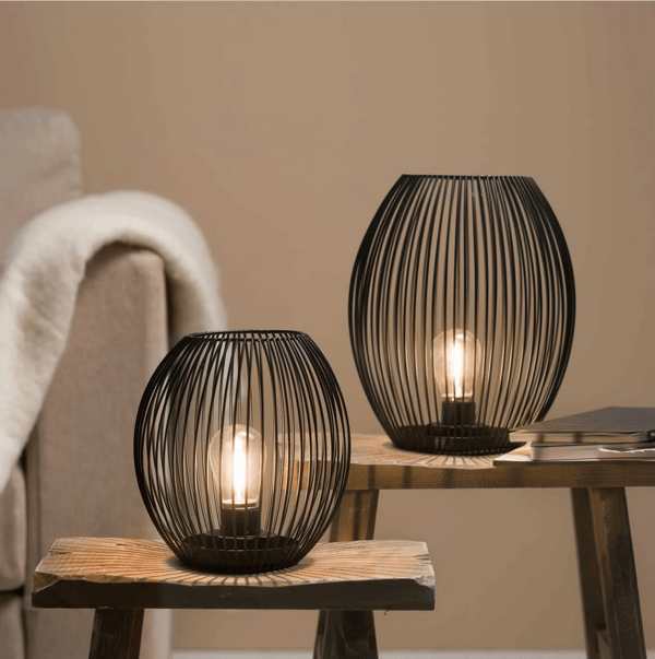 LED-lykta svart 24cm CASOLARE - Leonardo
