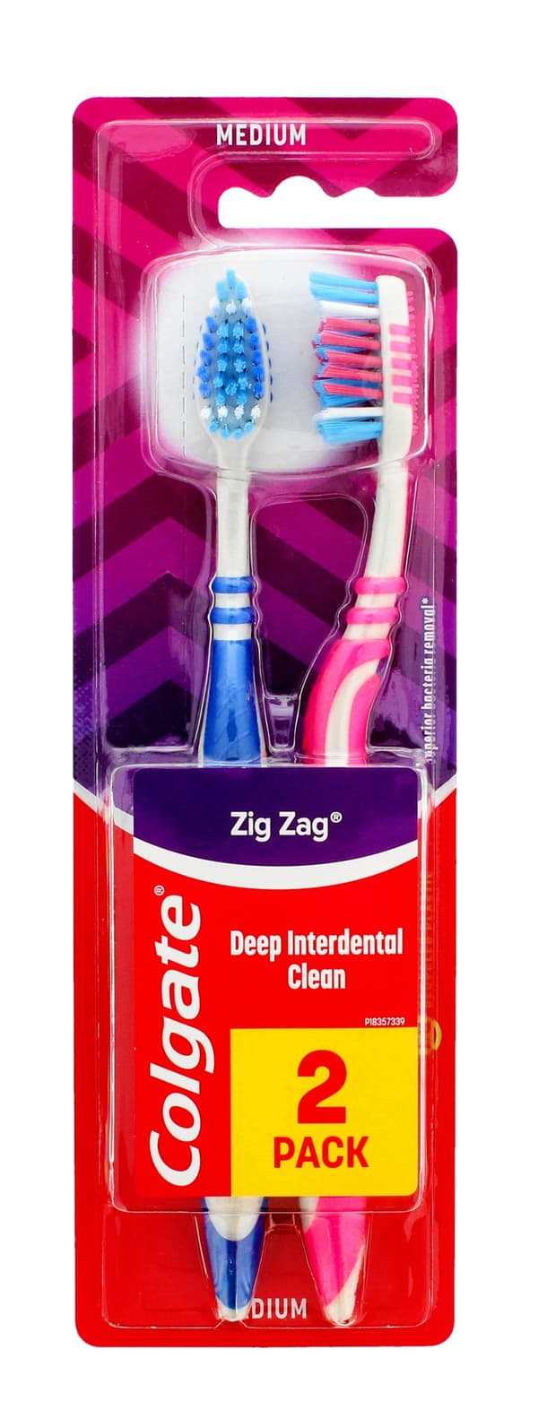 Colgate Tandbørste Zig Zag Plus Medium 1+1 Gratis