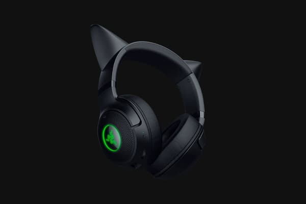 KUULOKKEET. RAZER KRAKEN V2 KITTY BT MUSTA