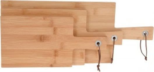 Skärbräda i bambu 45x19cm 3-pack