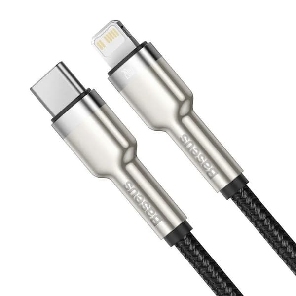 USB-C til Lightning Baseus Cafule-kabel, PD, 20W, 0,25m (sort)