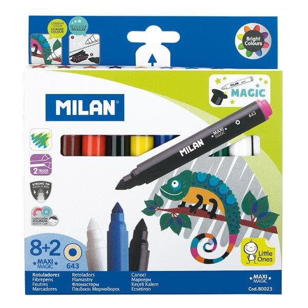 Maxi Magic filtpennor 8 färger+2 magiska MILAN