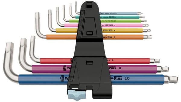 WERA 3950/9 Hex-Plus Multicolour Stainless 1 L-avainsarja, metrinen