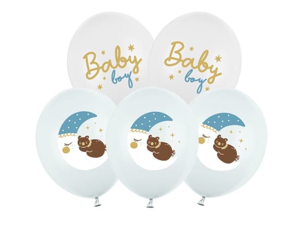 Ballonger 30 cm, Baby boy, mix (1 fp./6 st.)