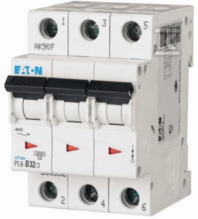 Eaton afbryder 3P B 32A 6kA AC PL6-B32/3 286592