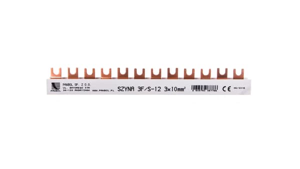 Liitäntäkisko 3P 63A 10mm2 haarukka (12mod.) S-12 E.4302
