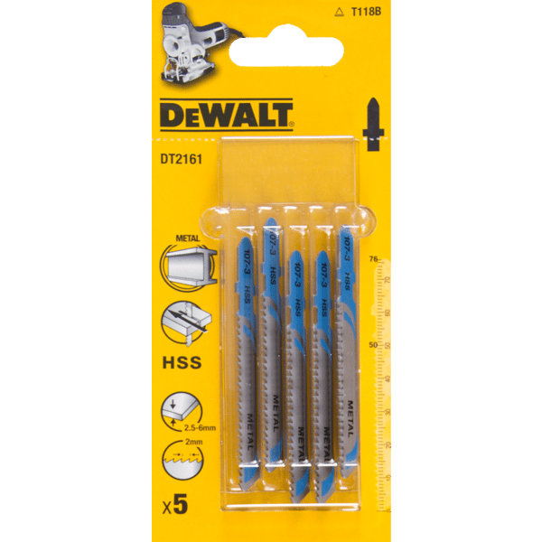 Dewalt sticksågsblad typ T HSS76x50mm 5st. för metall DT2161