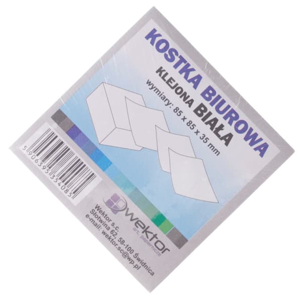 Liimattu kuutio valkoinen 85x85mm 3,5cm