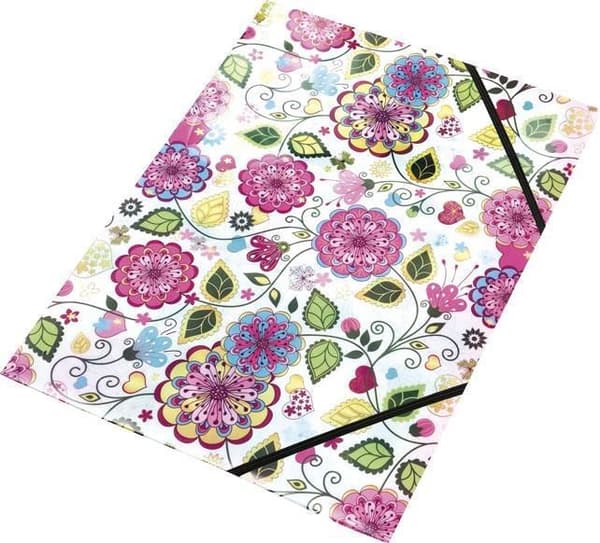 Mapp med kardborreflik A4 Blommor
