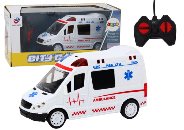 Kauko-ohjattava ambulanssi äänellä ja valolla