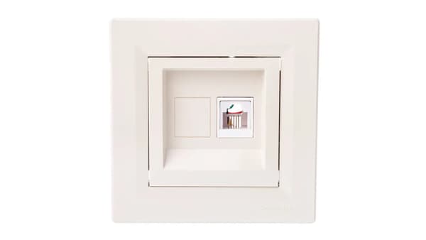 ASFORA Enkelt telefonstik RJ11 creme EPH4100123