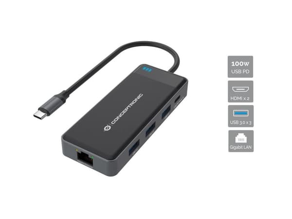 Conceptronic DONN14G 7-i-1 USB 3.2 Dockningsstation
