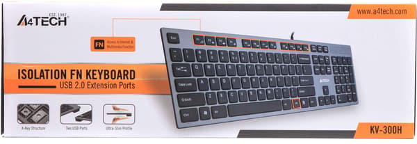 A4TECH Tangentbord KV-300H grå USB