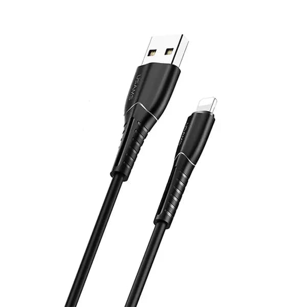 USAMS U35 Lightning-kabel 2A snabbladdning 1m svart